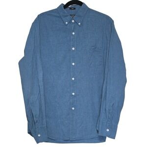 J. Crew Mercantile Flex Slate Slim Blue Button-Up Shirt Size Large